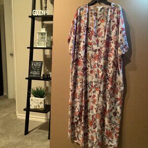 BOUTIQUE Womens Pink Ivory Floral Cardigan